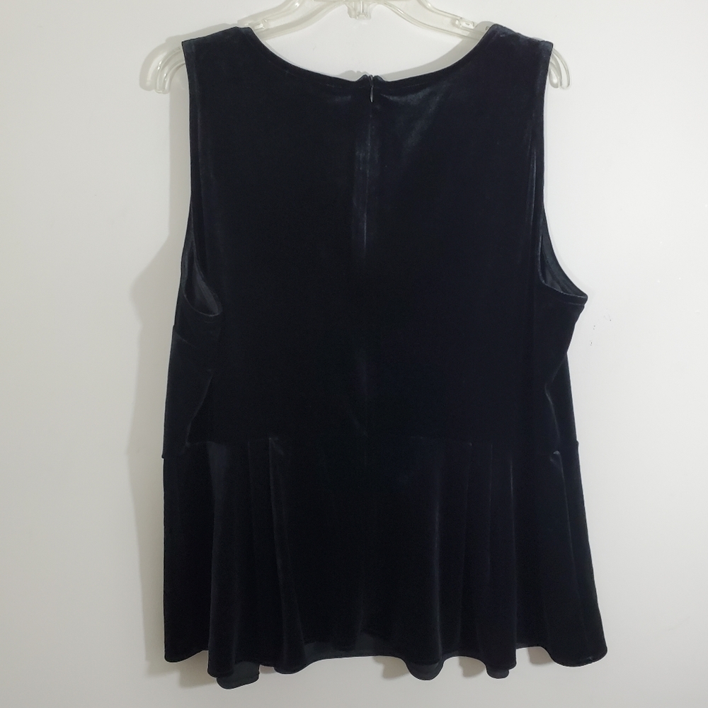 NWT Velvet Lane Bryant Velour Beaded Sleeveless Top Black Size 22 24 Dressy - Picture 7 of 11